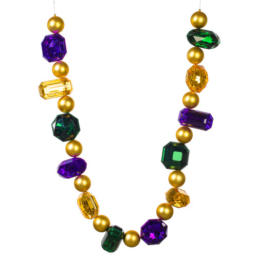 VIC-MT233496 - 6' Gold/Purple/Green Jewel Garland - Vickerman