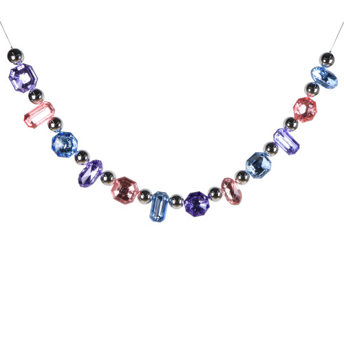 VIC-MT233499 - 6' Pink/Baby Blue/Lavender Jewel Garland - Vickerman