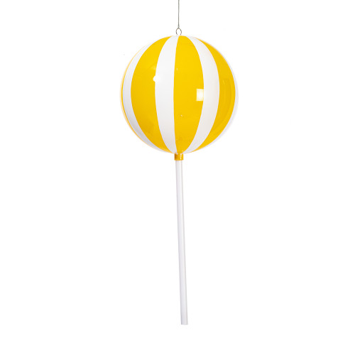 VIC-MT252478W - 23.6" Yellow Enamel Round Lollipop - Vickerman