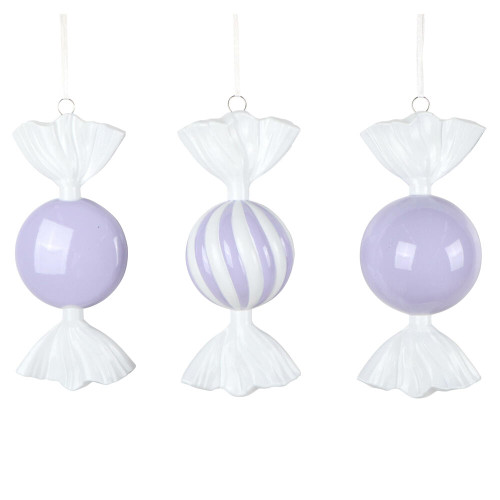 VIC-MT253086W - 7" Lavender Swirl Enamel Candy Assorted, 3-Pack - Vickerman