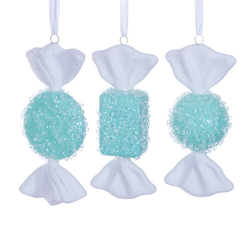 VIC-MT255044W - 7-8" Seafoam Green Icy Sugar Candy, 3-Pack - Vickerman