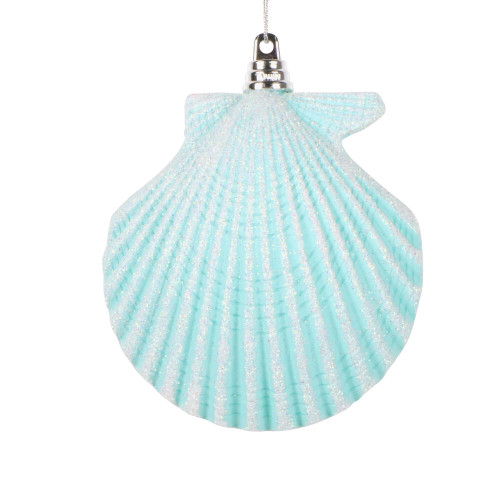 VIC-MT256644W - 4" Seafoam Green Seashell Glitter, 3-Pack - Vickerman