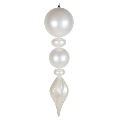 VIC-MT257611UV - 30" White UV Candy Ball Swirl Finial - Vickerman