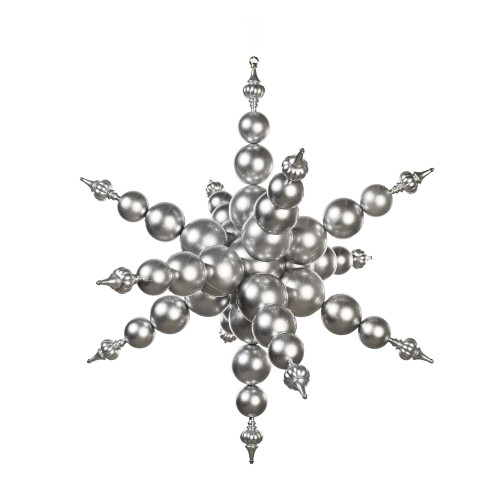VIC-MT257807UV - 39" Silver UV Candy Starburst Finial - Vickerman