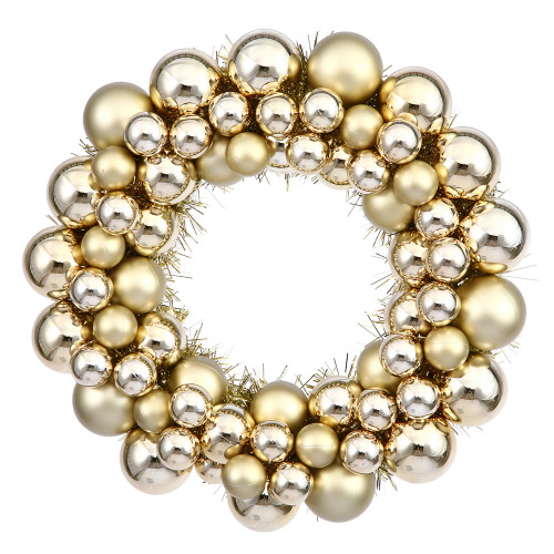 VIC-N114208 - 12" Gold Colored Ball Wreath - Vickerman