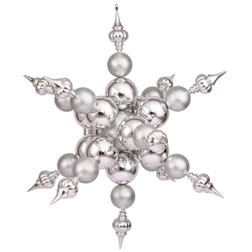 VIC-N115207 - 39" Silver Radical Snowflake Shiny/Glitter - Vickerman