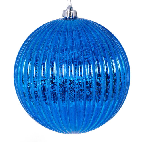 VIC-N162202D - 4" Blue Mercury Lined Ball, 6-Pack - Vickerman