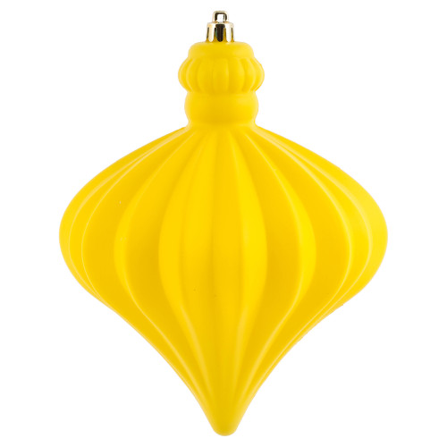 VIC-N175878D - 6" Yellow Matte Onion Drop, 4-Pack - Vickerman