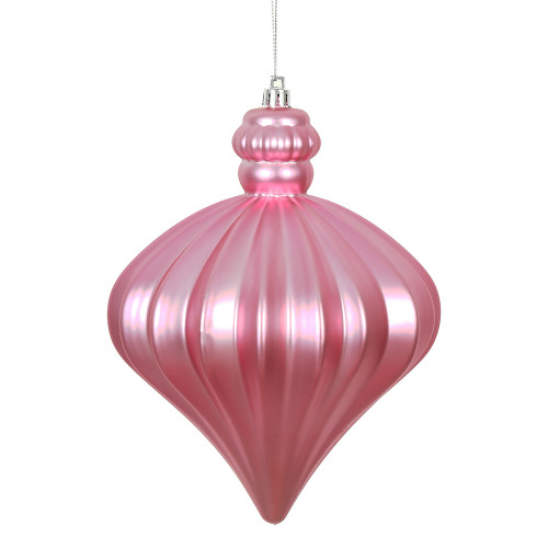 VIC-N175879D - 6" Pink Matte Onion Drop, 4-Pack - Vickerman