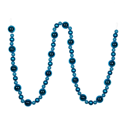 VIC-N181712 - 9' Turquoise Assorted Ball Garland - Vickerman