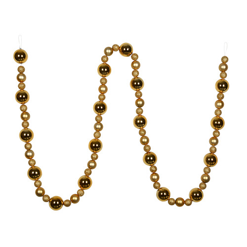 VIC-N181733 - 9' Copper Gold Assorted Ball Garland - Vickerman