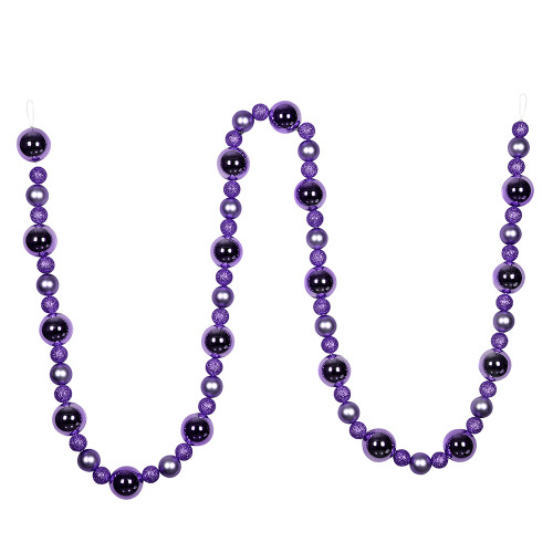 VIC-N181786 - 9' Lavender Assorted Ball Garland - Vickerman