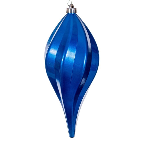 VIC-N189602DCV - 12" Blue Candy Swirl Drop Drilled UV - Vickerman