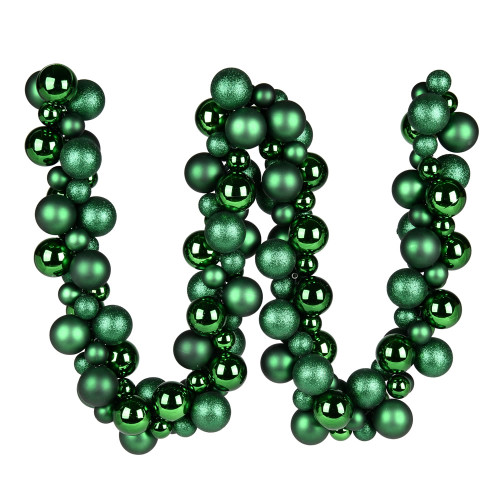 VIC-N191224 - 6' Emerald Assorted Ornament Ball Garland - Vickerman