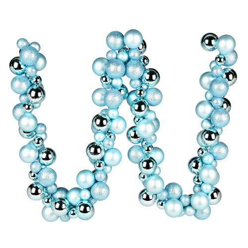 VIC-N191232 - 6' Baby Blue Assorted Ornament Ball Garland - Vickerman