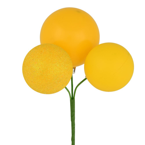 VIC-N193078 - 18" Yellow Ornament Pick, 4-Pack - Vickerman