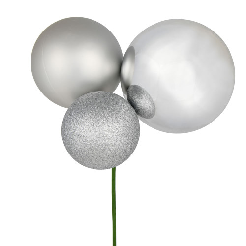 VIC-N193207 - 18" Silver Ornament Pick, 2-Pack - Vickerman