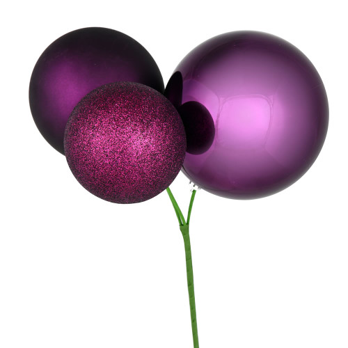 VIC-N193226 - 18" Plum Ornament Pick, 2-Pack - Vickerman