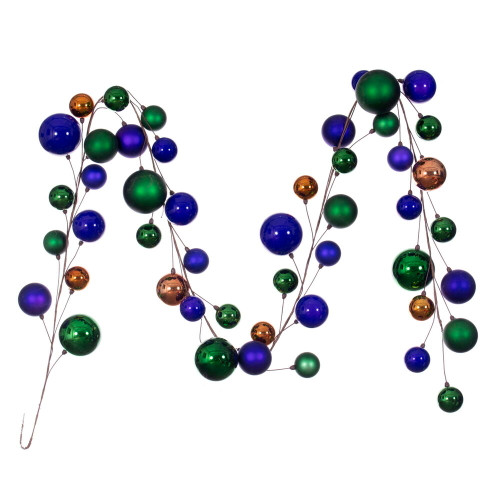 VIC-N222769 - 10' Green-purple-gold Branch Ball Garland - Vickerman