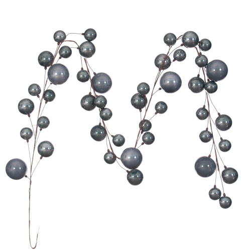 VIC-N222887 - 10' Pewter Pearl Branch Ball Garland - Vickerman
