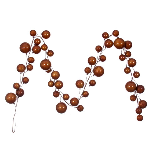 VIC-N222888 - 10' Copper Pearl Branch Ball Garland - Vickerman