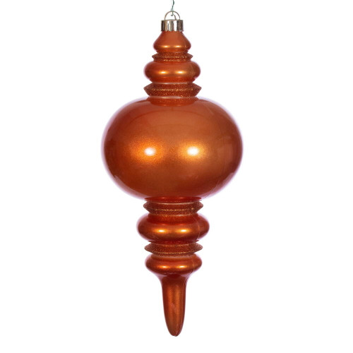 VIC-N241318DCV - 13" Burnish Orange Candy Glitter Finial - Vickerman
