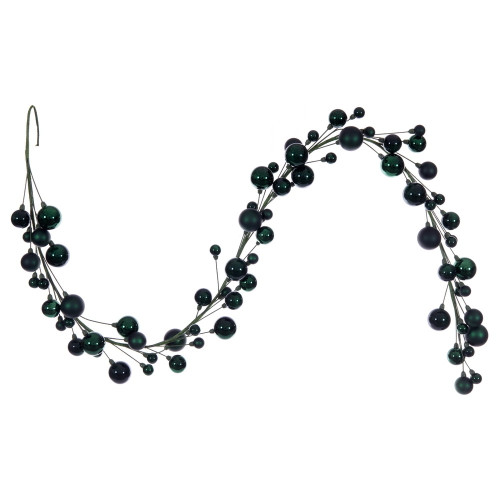 VIC-N250174 - 6' Midnight Green Mat Sh Pearl Garland 1-2" - Vickerman
