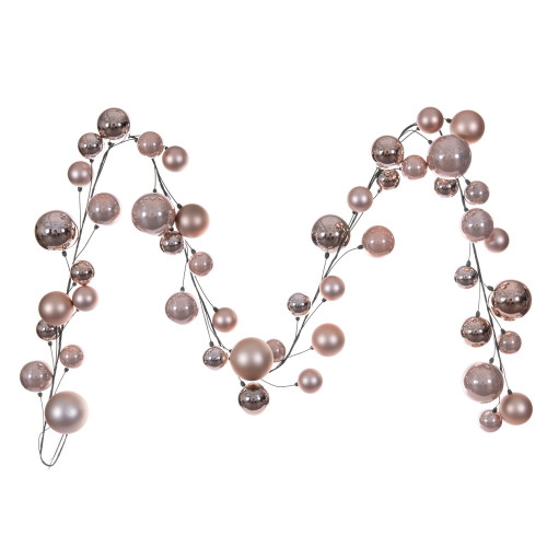 VIC-N250358 - 10' Rose Gold MT Sh Pearl Ball Garland 2-4" - Vickerman