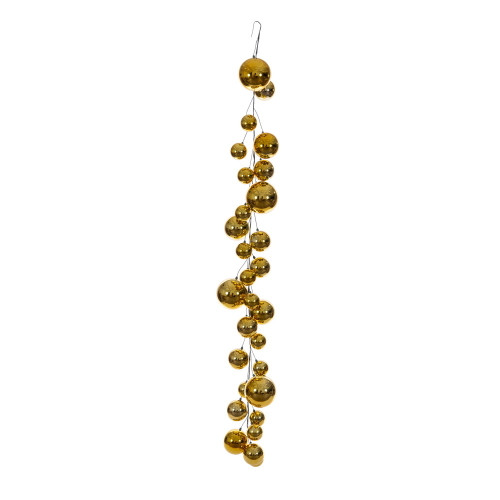 VIC-N251508 - 6' Gold Shiny Ball Branch Garland - Vickerman