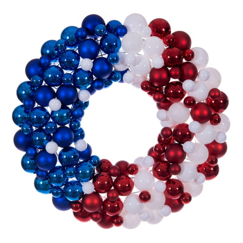 VIC-N253028UV - 28" Patriotic Flag Ball Wreath UV - Vickerman