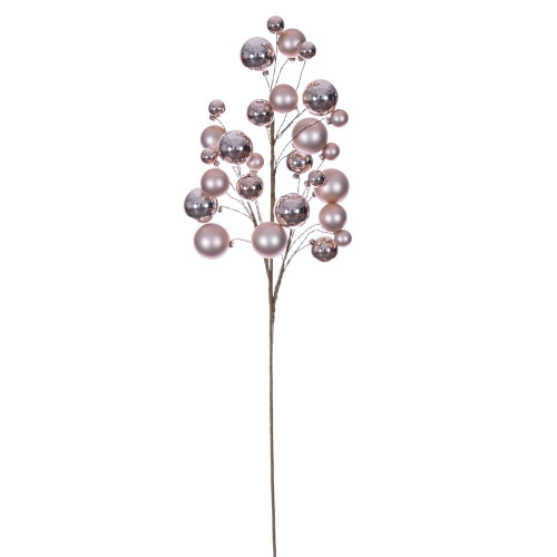 VIC-N254158 - 30" Rose Gold Mat Shiny Ball Ornament Spray 1-2" - Vickerman
