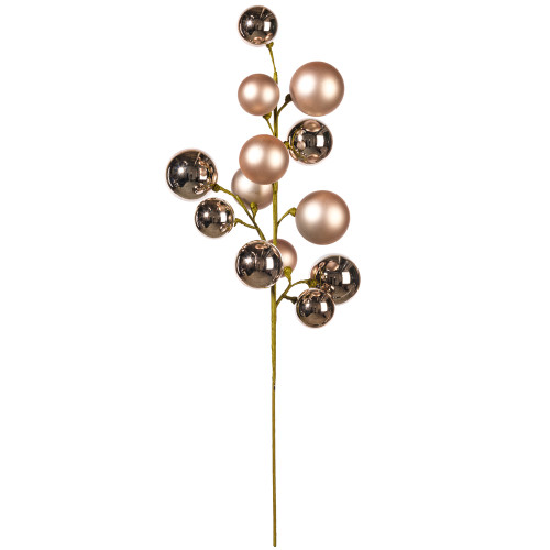 VIC-N254358 - 30" Rose Gold Mat Shiny Ball Ornament Spray 2-3" - Vickerman