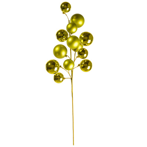 VIC-N254373 - 30" Lime Matte Shiny Ball Ornament Spray 2-3" - Vickerman