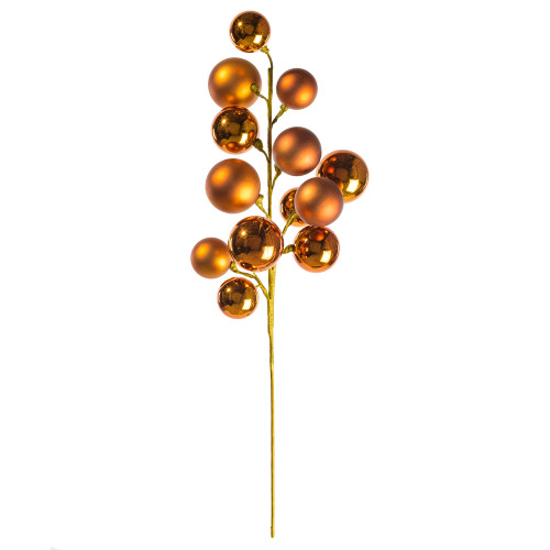 VIC-N254388 - 30" Copper Matt Shiny Ball Ornament Spray 2-3" - Vickerman