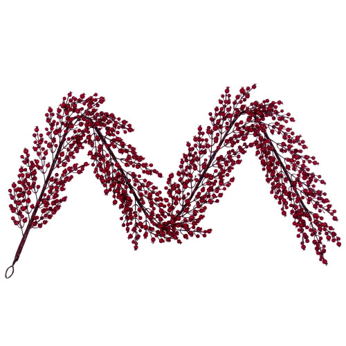 VIC-P240172 - 72" Red Crab Apple Mixed Berry Garland - Vickerman