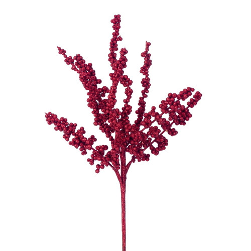 VIC-P250103UV - 18" Red Glittery Berry Spray UV, 3-Pack - Vickerman
