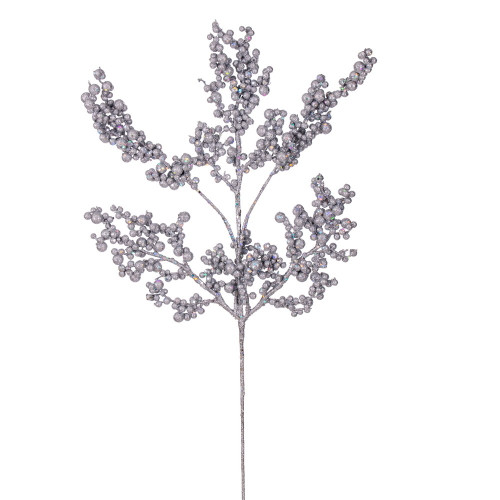 VIC-P250507UV - 14" Silver Glitter Berry Pick UV, 3-Pack - Vickerman
