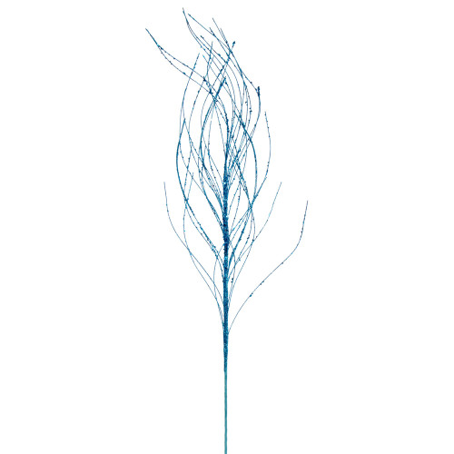 VIC-QG221012 - 37" Turquoise Wavy Twig Glitter Spray, 6-Pack - Vickerman