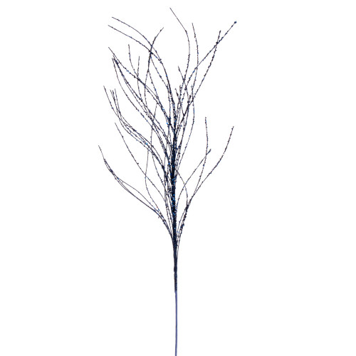 VIC-QG221031 - 37" Midnight Blue Wavy Twig Glitter Spray, 6-Pack - Vickerman