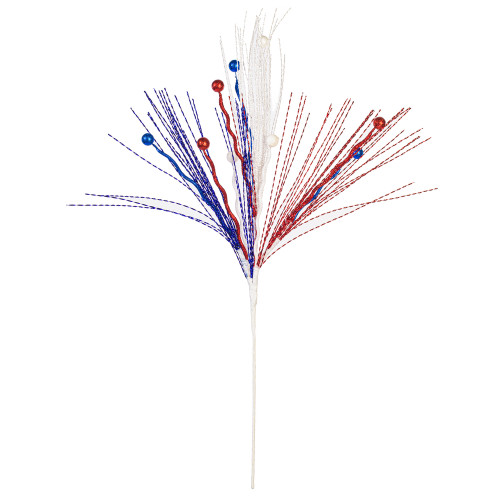 VIC-QG251155 - 35" Red/White/Blue Glitter Berry, 4-Pack - Vickerman