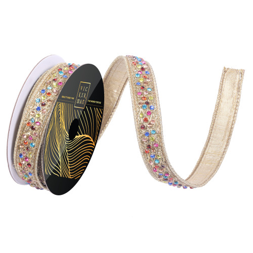 VIC-QK255500 - 0.75"x10yd Gold Metallic Multi Jewel - Vickerman