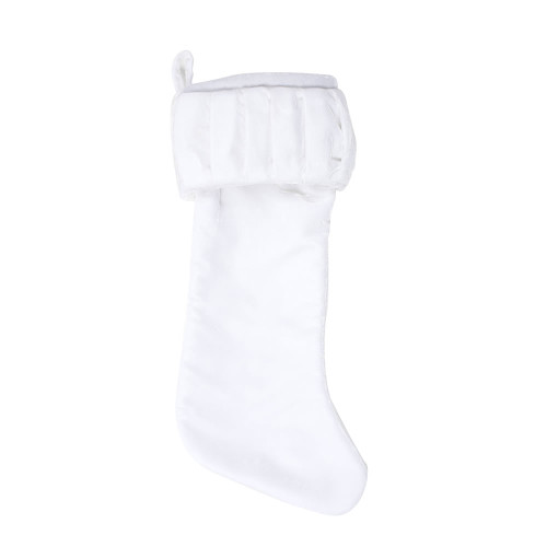 VIC-QTX17760 - 8x19" Plush White Velvet Stocking - Vickerman