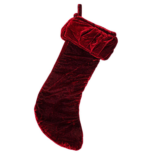 VIC-QTX17770 - 8x19" Plush Wine Velvet Stocking - Vickerman