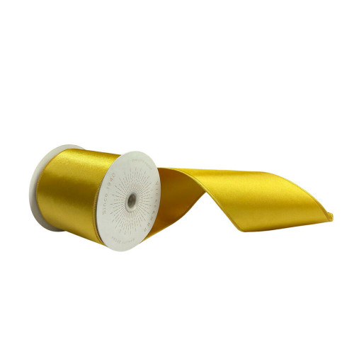 VIC-QTX241130 - 4"x10yd Antique Gold Satin Ribbon - Vickerman