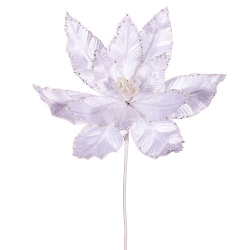 VIC-RG221311 - 24" White Velvet Poinsettia, 3-Pack - Vickerman