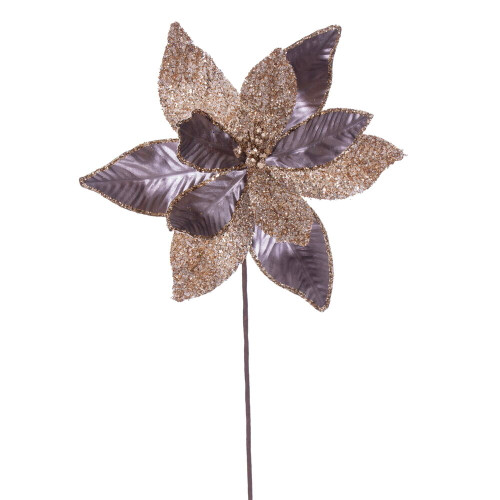 VIC-RG230176 - 21.5" Mocha Poinsettia 11" Flower, 6-Pack - Vickerman