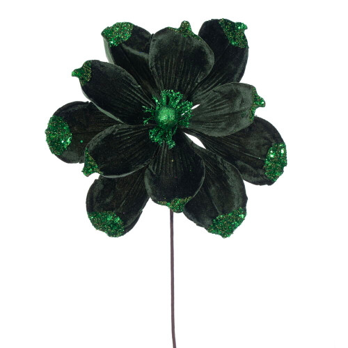 VIC-RG230904 - 21.5" Green Velvet Magnolia 13" Flower, 4-Pack - Vickerman