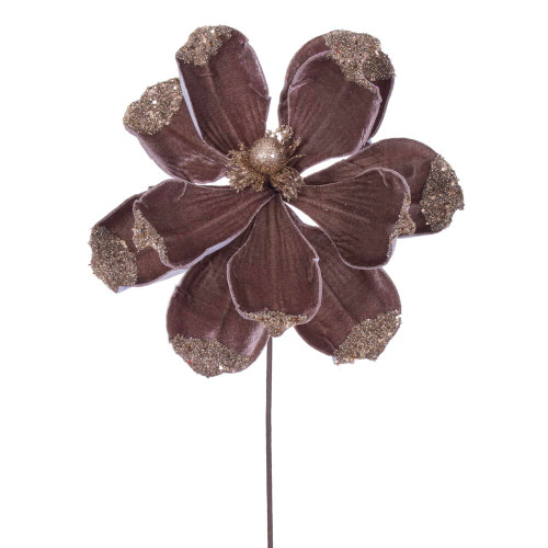 VIC-RG230976 - 21.5" Mocha Velvet Magnolia, 4-Pack - Vickerman