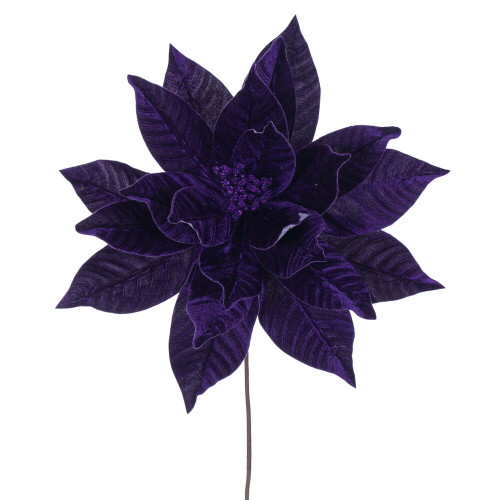 VIC-RG233126 - 21.5" Plum Poinsettia 18" Flower, 2-Pack - Vickerman