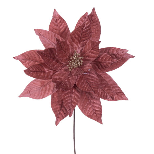 VIC-RG233158 - 21.5" Rose Gold Poinsettia 18" Flower, 2-Pack - Vickerman